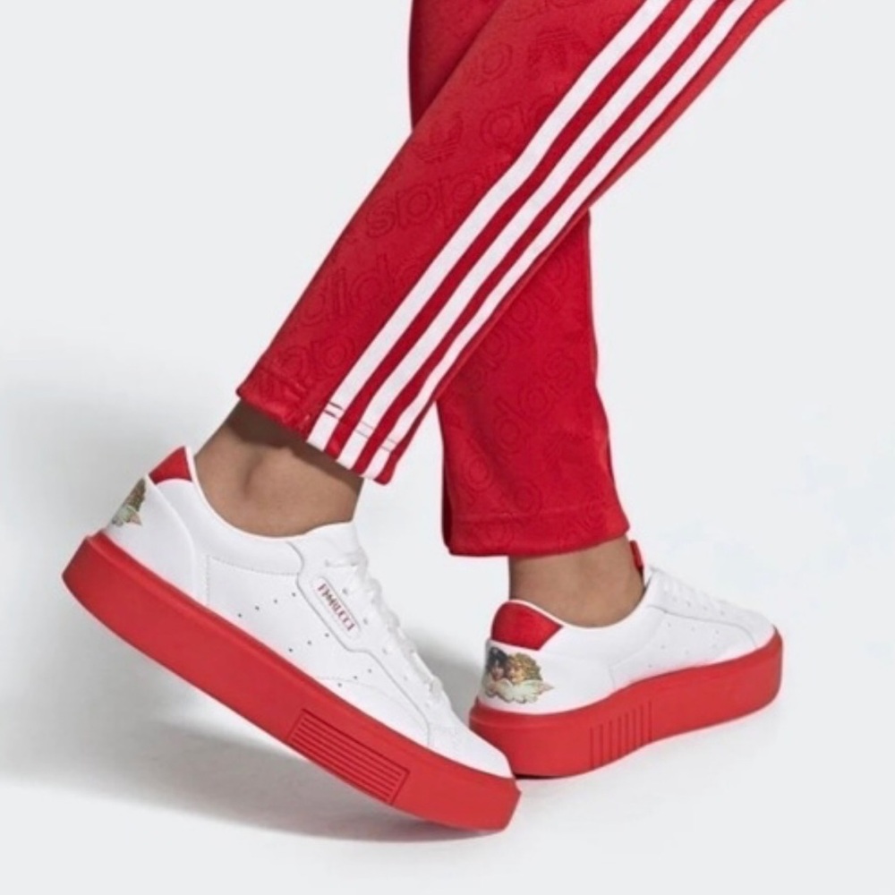 Adidas X Fiorucci Super Sleek White And Red Sneakers